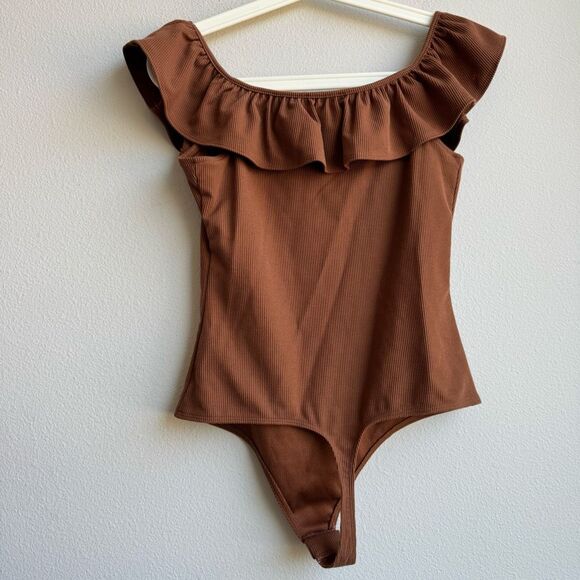 Style Bundle Abercrombie Quince Express Tip Bodysuit Black Brown Size Small - Picture 3 of 9